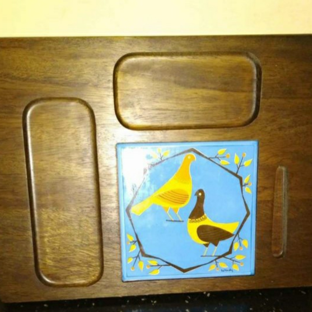 Mid Century Wood Tray